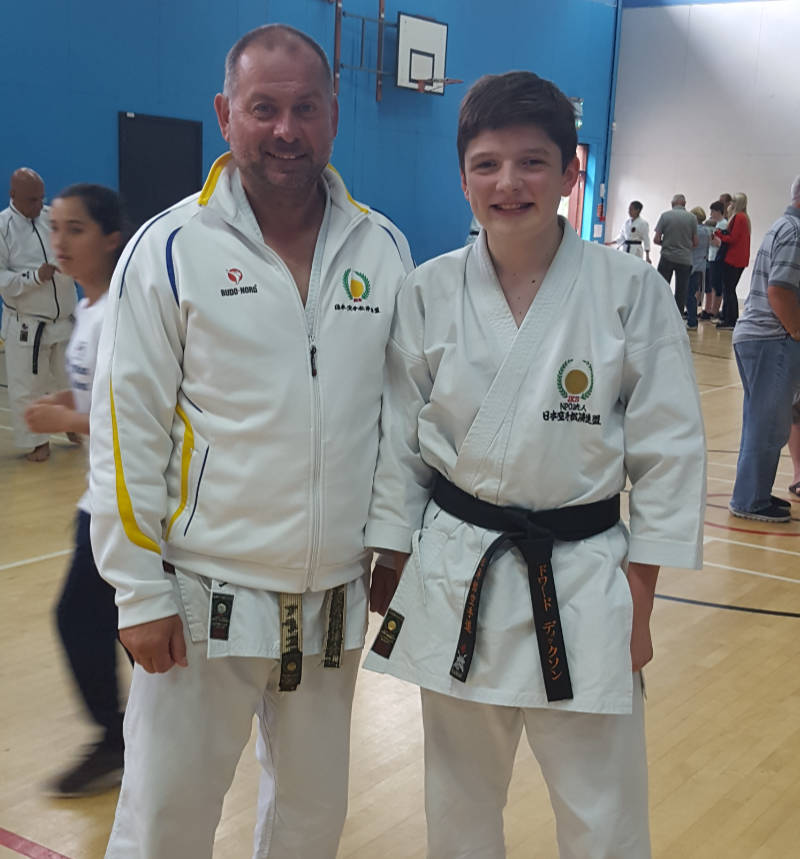 Ed Dixon receiving his 2nd Dan from Alan Campbell Sensei